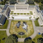 Creating a work of art with plaster on the occasion of the anniversary of the founding of the United Nations